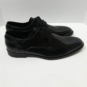 Kenneth Cole New York Keep T-Rack Mens Black Patent Leather Lace Up Oxfords 9.5M